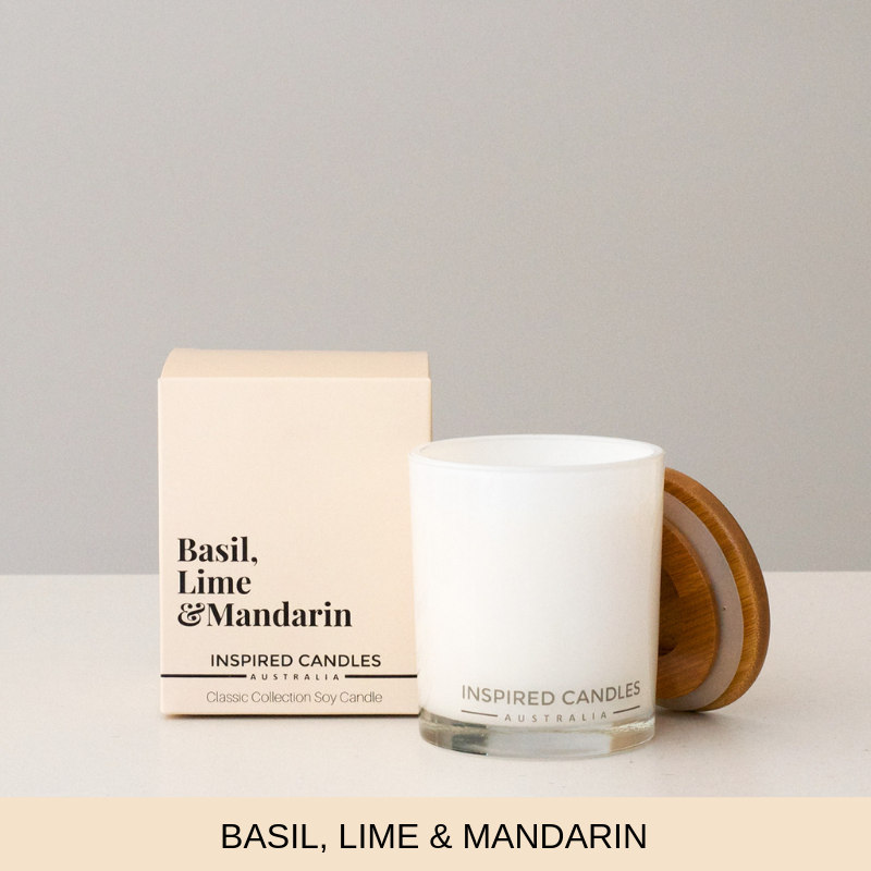 Basil, Lime & Mandarin Candle - Inspired Candles