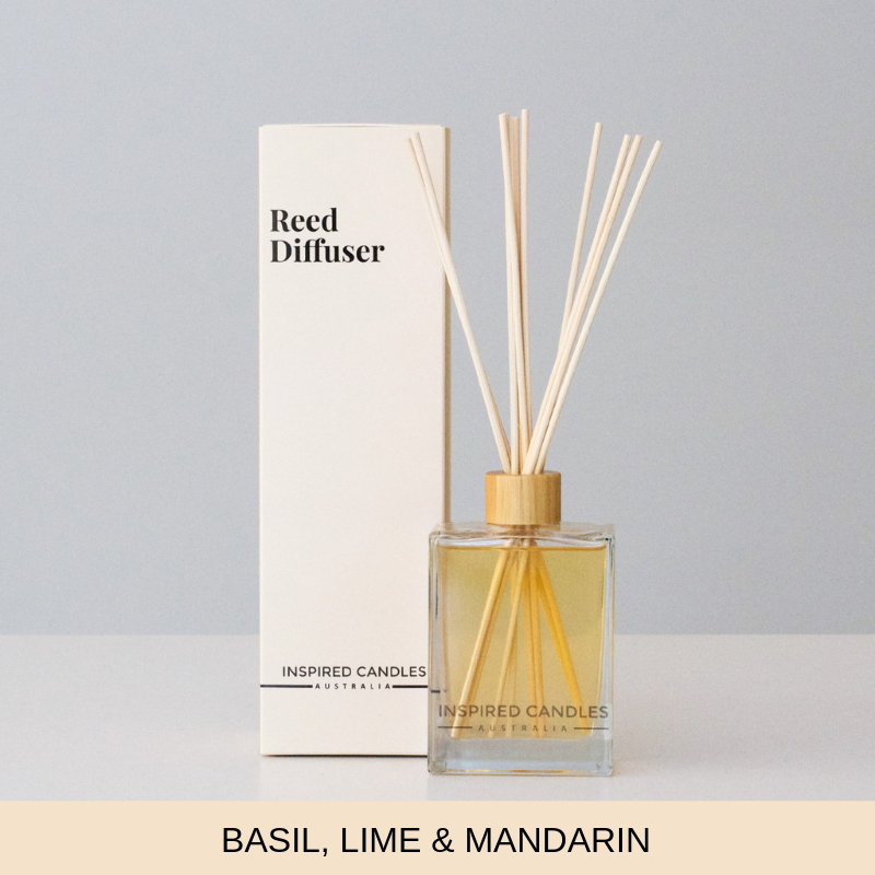 Basil, Lime & Mandarin Reed Diffuser - Inspired Candles